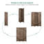 Paravent 6 panneaux pliant avec motif pivoine, finition bois clair-126480728-126480729