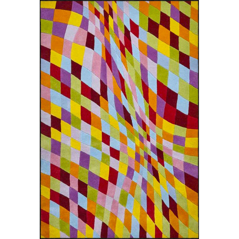 Tapis tissé à carreaux