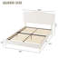 Cadre de lit plateforme grand tapissier, lit bas avec coins arrondis, lattes de bois, beige-1685747141