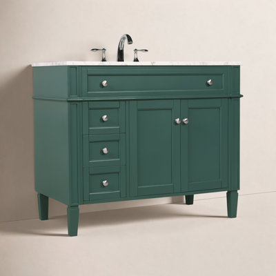 Rivers 40" Carrara Marble Single Bathroom Vanity