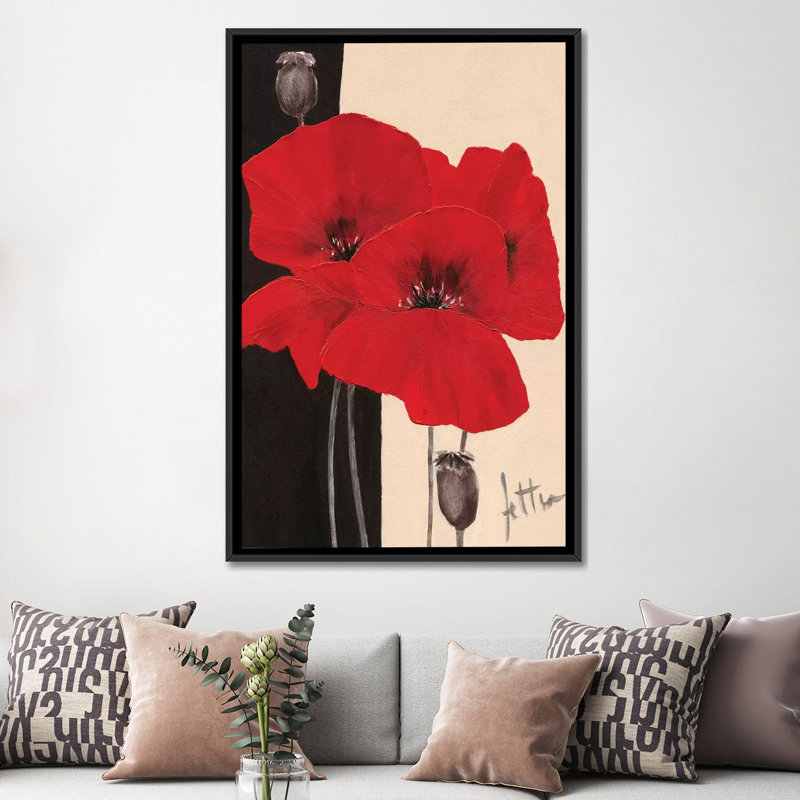 « raffinée i », impression sur toile, H 26 po x l 18 po x P 1,5 po, Toile avec cadre noir, Pas de tapis