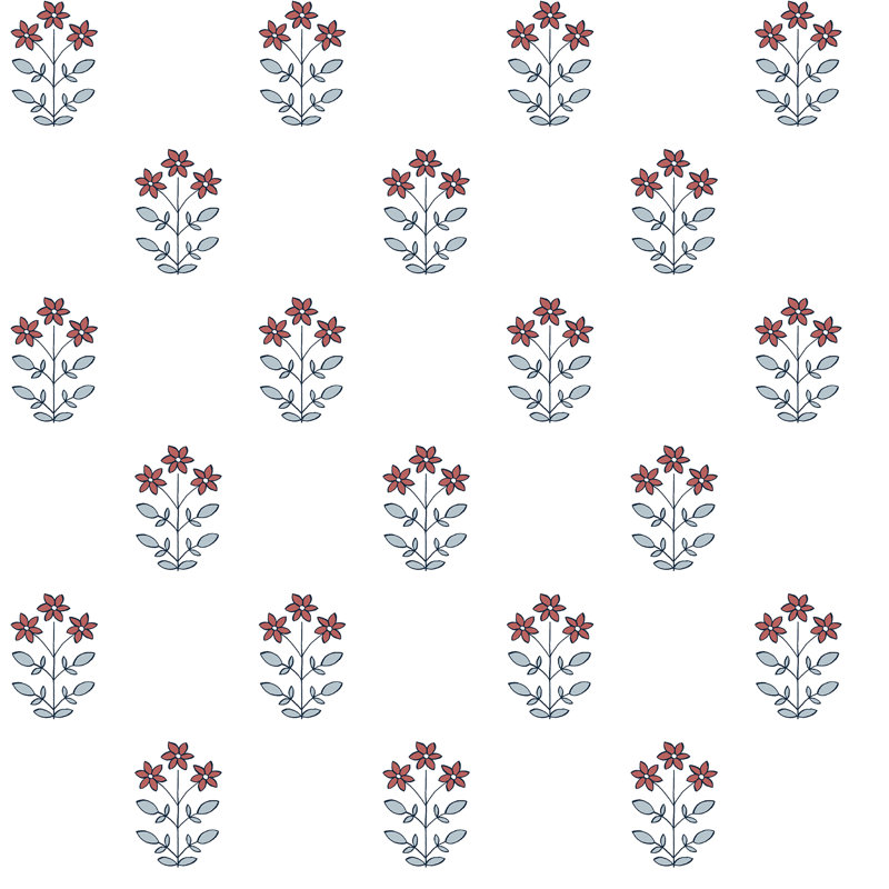Floral Double Roll, Red
