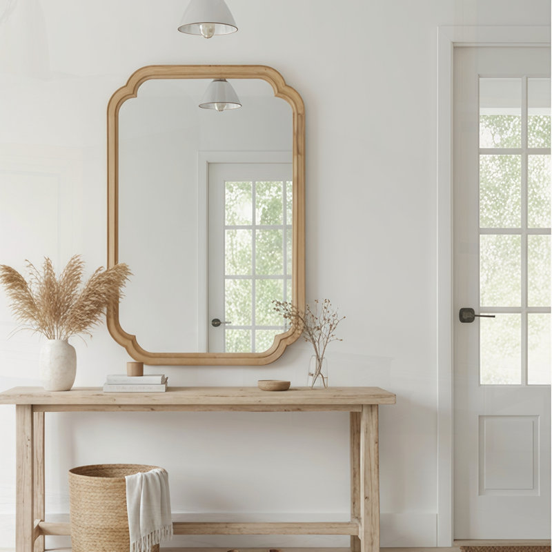 Miroir de coin, Bois naturel, 20 po x 1 po