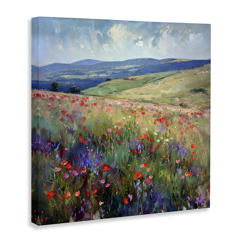  "Rolling Meadow Flowers", art mural par Raymond Powers, H 17 po x l 17 po