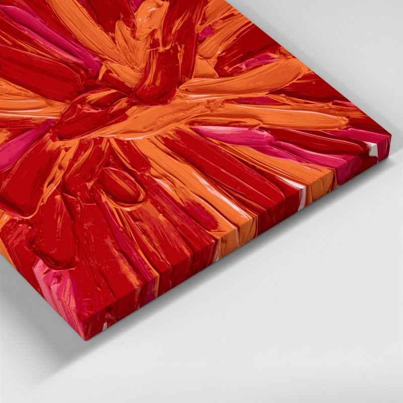 Neo Expressionism 46 Red Canvas Wall Art, 12" H x 18" W
