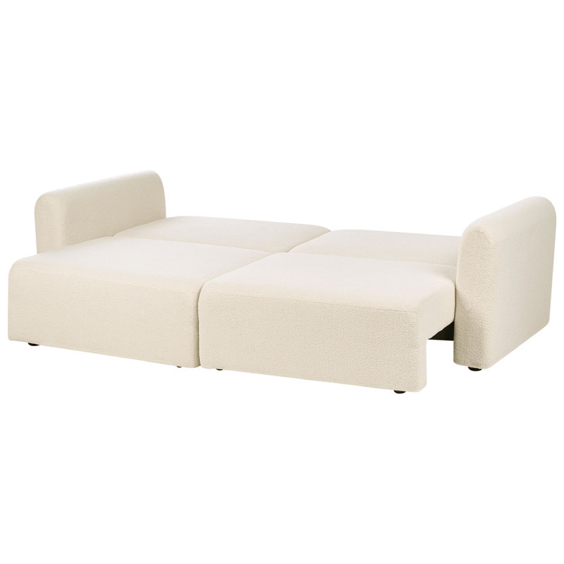 3 Seater Reclining Sleeper, White Boucle 