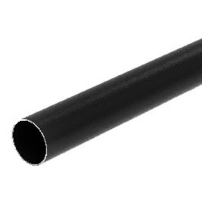 Round 2-3/8 in. x 6'7 ft. Poly Cap Corner Fence Black Steel Post (1-Pack)