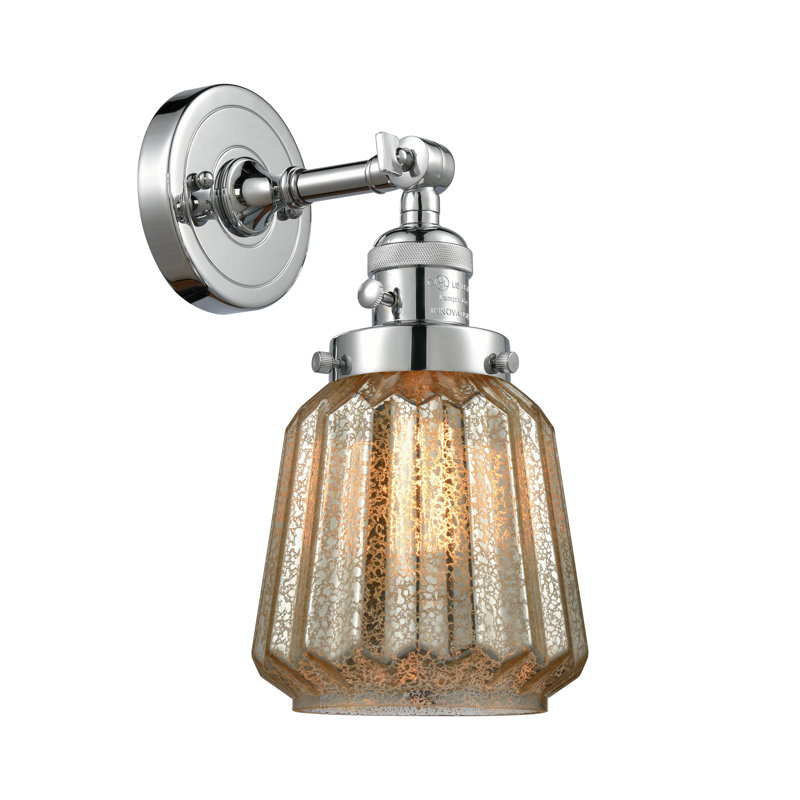 Vinson Armed Sconce, LED, Mercury Plated, Polished Chrome