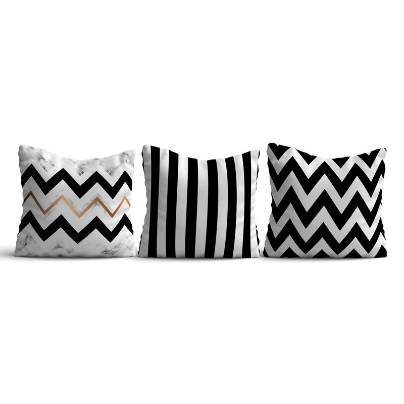 Stylish Cushion Cover Set (3 Pieces), 17.0 x 17.0 Inches, 50% Cotton / 50% Polyester | Machine Washable, Ironable, Digital Print Design | Perfect for Home Decor, Living Room & Bedroom Accents
