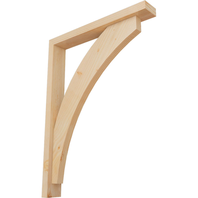 Thorton Block Bracket with Offset Brace, 32 x 24, 3 1/2"W Douglas Fir (Smooth)