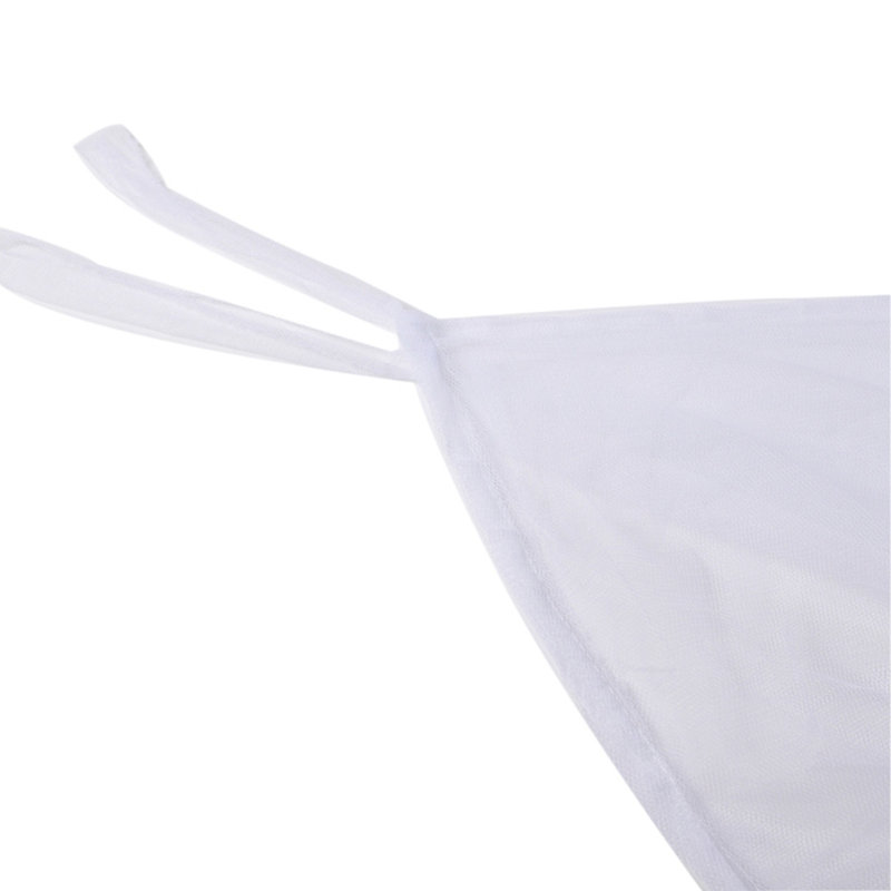 Moustiquaire princesse avec auvent en dentelle 4 coins pour embrasses et filet pliable pour la décoration du camping, Blanc
