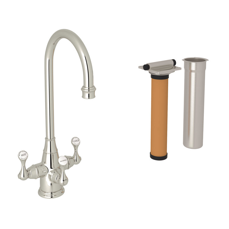 Georgian Era™ Three Handle Bar/Food Prep Filter Kitchen Faucet Kit, Satin Nickel