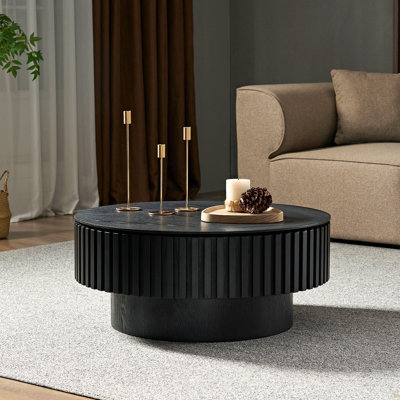 31.49'' Nesting Round Wood Coffee Table With Storage