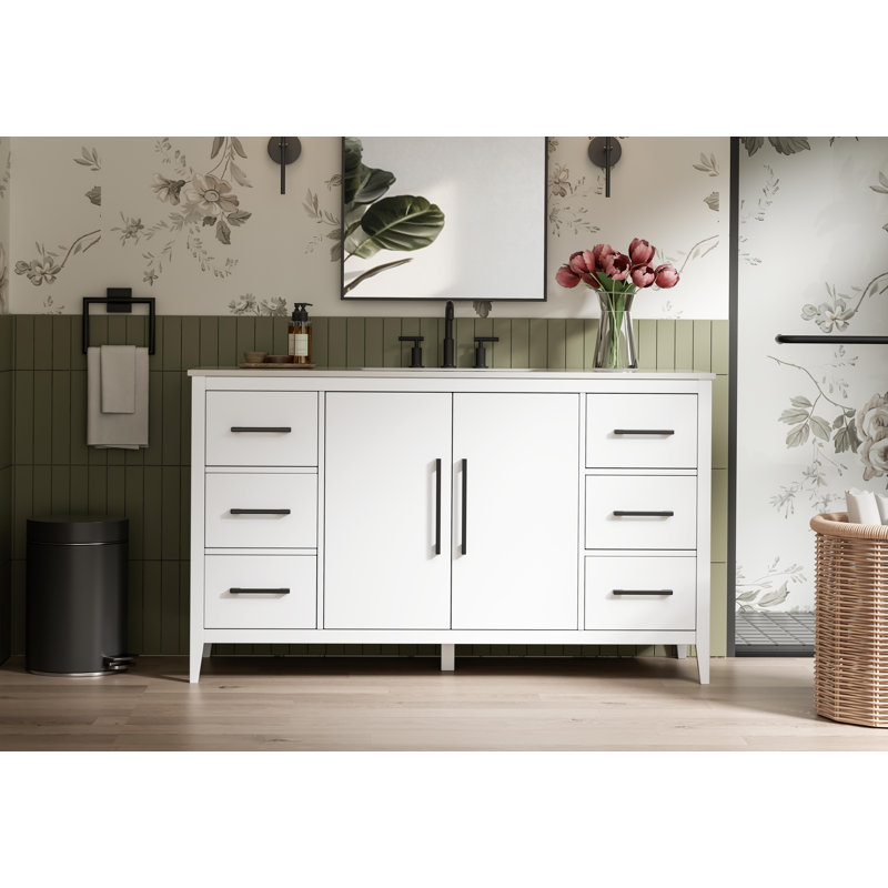 Meuble-lavabo simple 60 po, Blanc