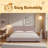 Unique Design,Solid Wood Legs Upholstered Bed Frame,King-1029826181