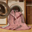 Tapis abstrait moderne et contemporain lavable à la machine Karlov Valentines en brun - reliure rose-2030564238