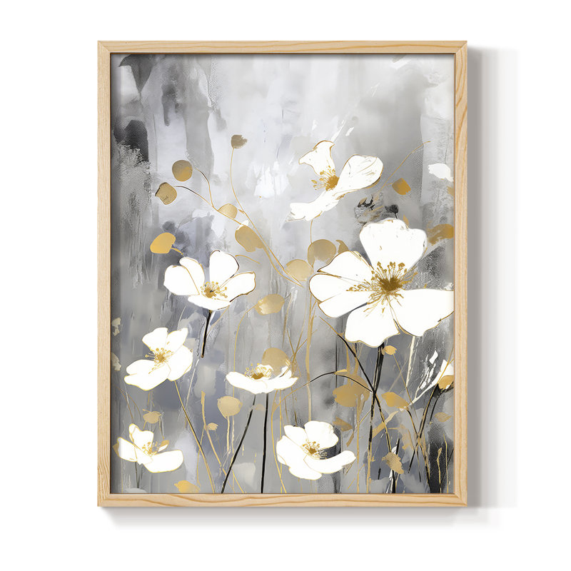 Reproduction encadrée FLORAL Series CDVII - bois massif, H 11 po x l 9 po