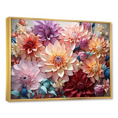 «Dahlia Reflection Flowers Field» sur impression sur toile