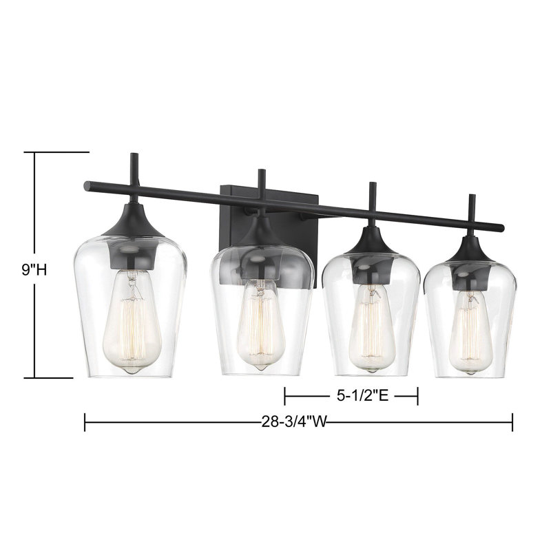 Luminaire de salle de bain à intensité variable Breena, Noir, Clear