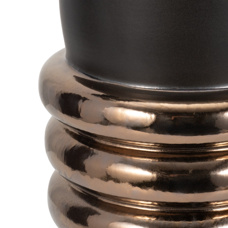 Sculptural Tall Vase with Ring Detailing for Home Decor – Contemporary Flower Vase Perfect for Tabletop Decor, Mantel Accent, or Shelf Styling 