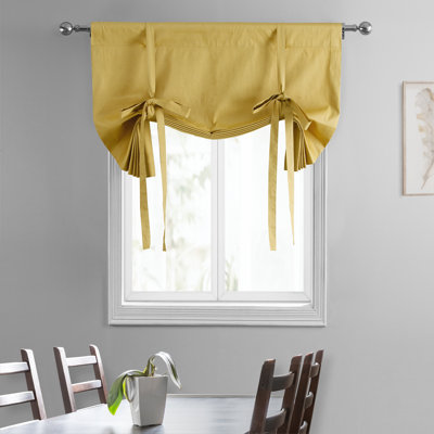 Solid Cotton Room Darkening Tie-Up Window Shade