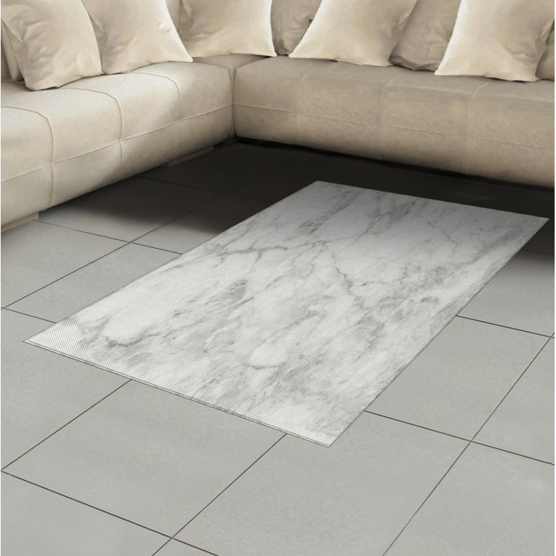Tapis décoratif à longues fibres en polyester à haute densité de marbre, Rectangle 2 pi 7 po x 5 pi