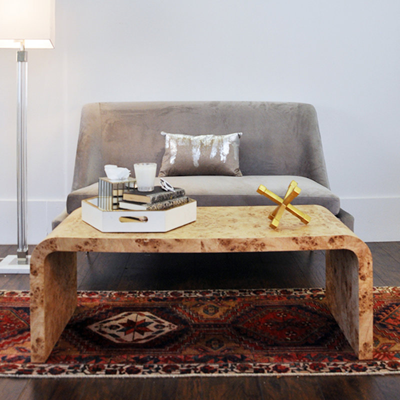 Newbury Solid Wood Coffee Table, Light Burlwood