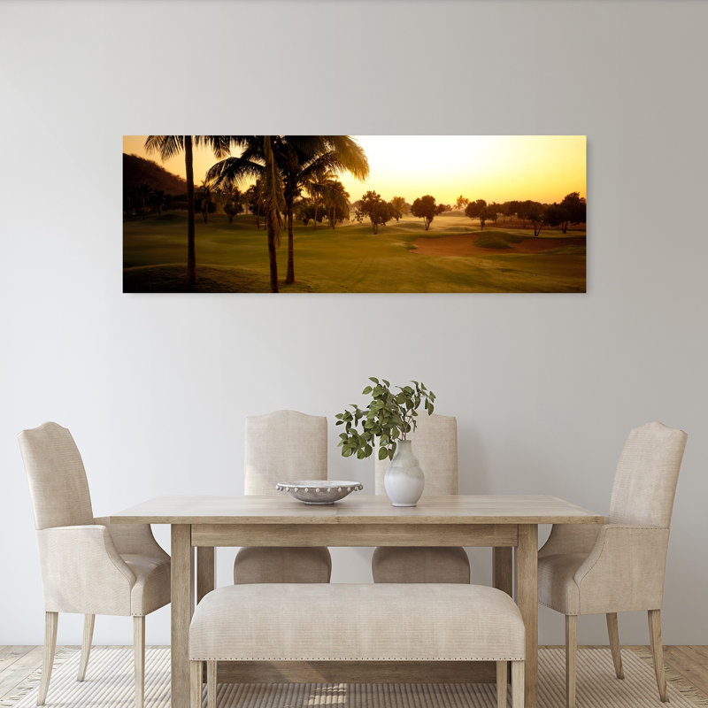 Parcours de golf au coucher du soleil, Isla Navidad, Mexique, H 20 po x l 60 po