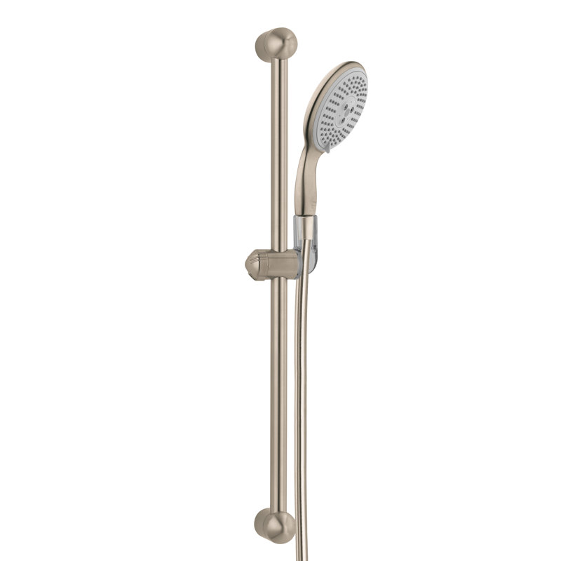 Pomme de douche multifonctionnelle coulissante Unica E, Nickel brossé