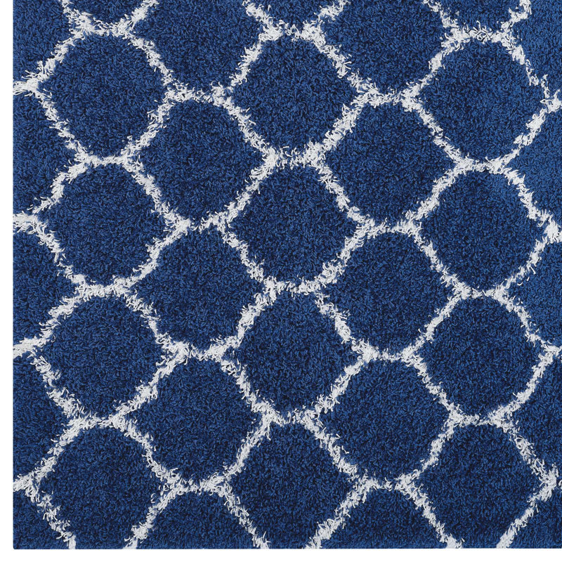 Solvea Moroccan Trellis Shag Area Rug, Rectangle 5' x 8'