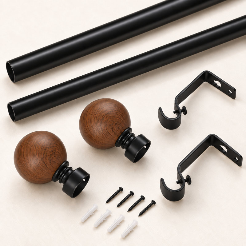Tringle à rideaux simple ajustable Vertile, 84" - 120"