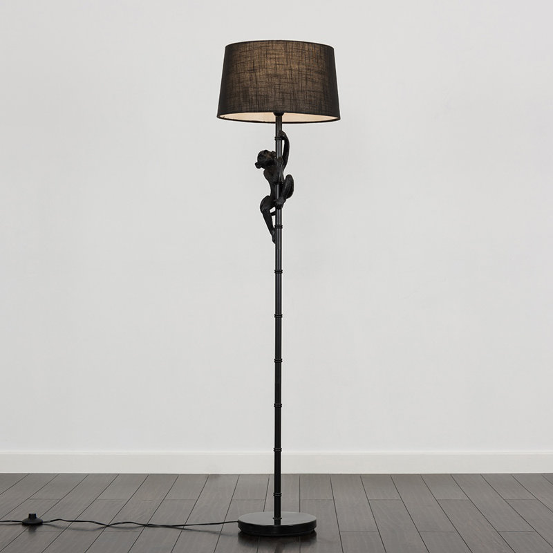 Meggan 150cm Traditional Floor Lamp, Black, Yes, Black