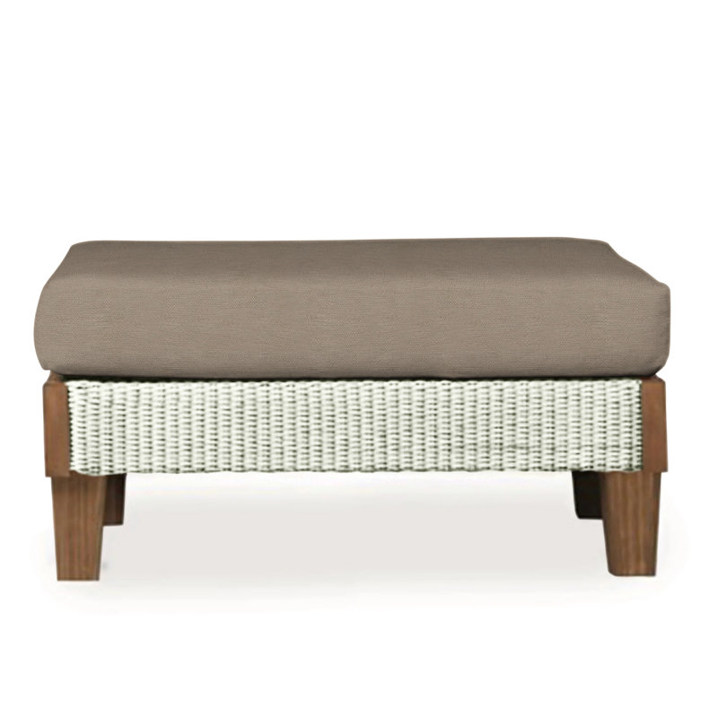 Catalina Outdoor Ottoman, Decorline Navy, Ivory