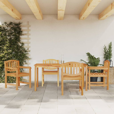 Topher 4 - Person Teak Patio Dining Set with Rectangular Table