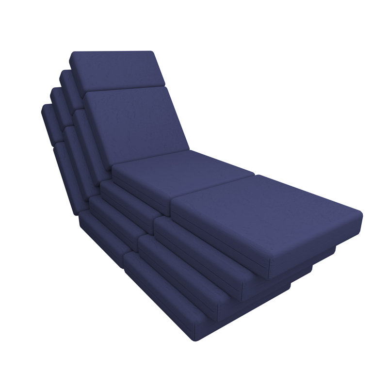 4In Chaise Lounge Cushions Outdoor(Set Of 4), Navy, 48" W x 26" D