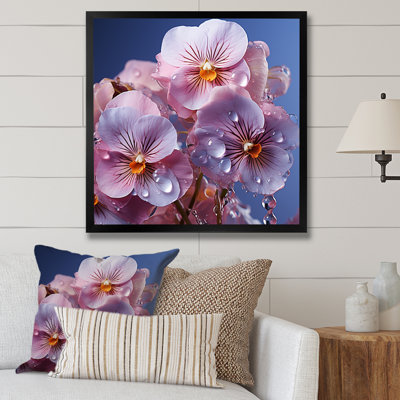 Pensées transparentes magiques roses sur toile