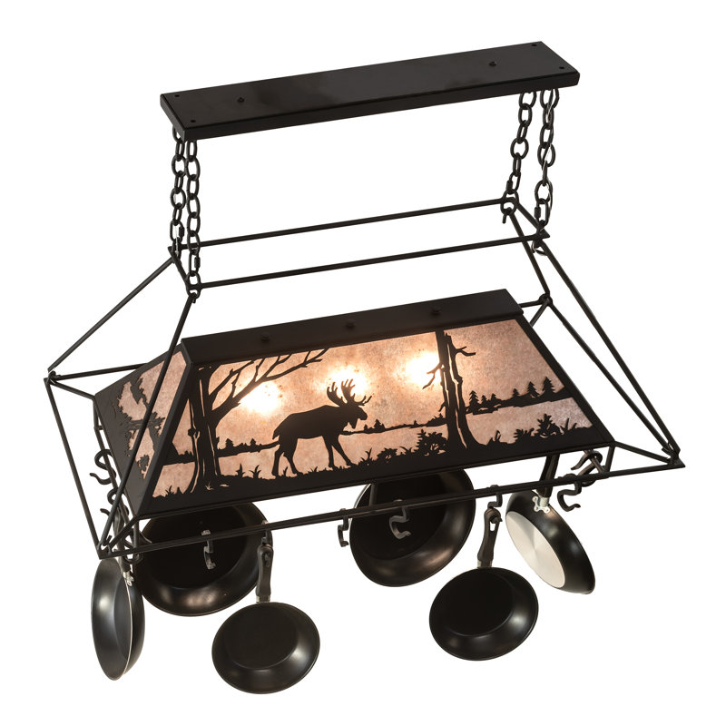 Moose at Lake Handcrafted Hanging Pot Rack