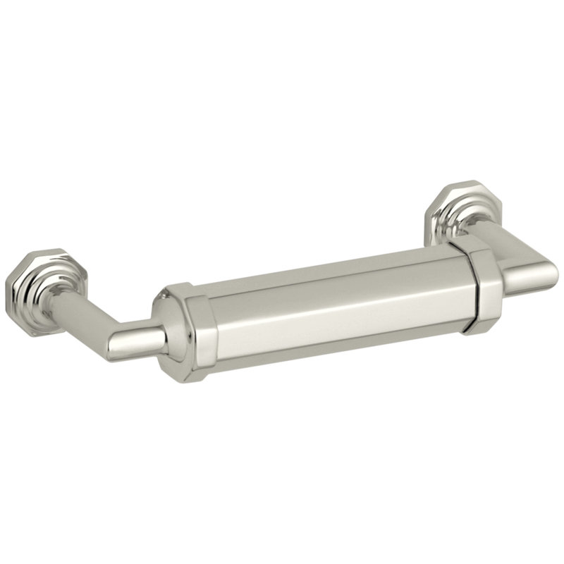 Poignée barre 3" au centre Pinstripe, Nickel poli éclatant