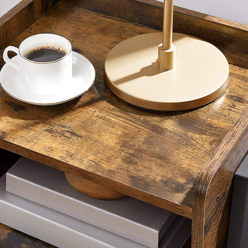Table de chevet en brun rustique