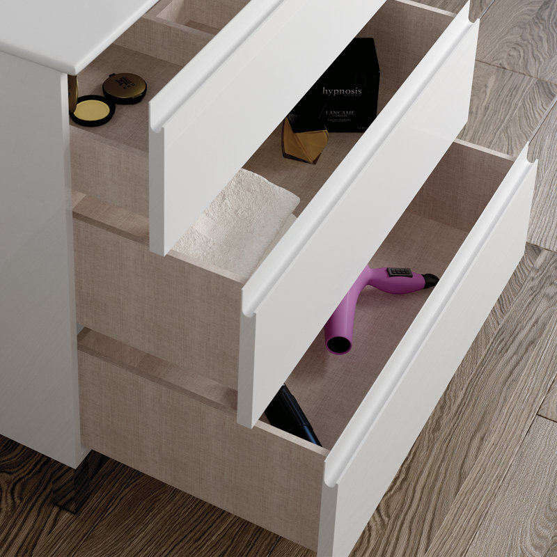 Base de meuble-lavabo simple Costa 32 seulement, Blanc lustré