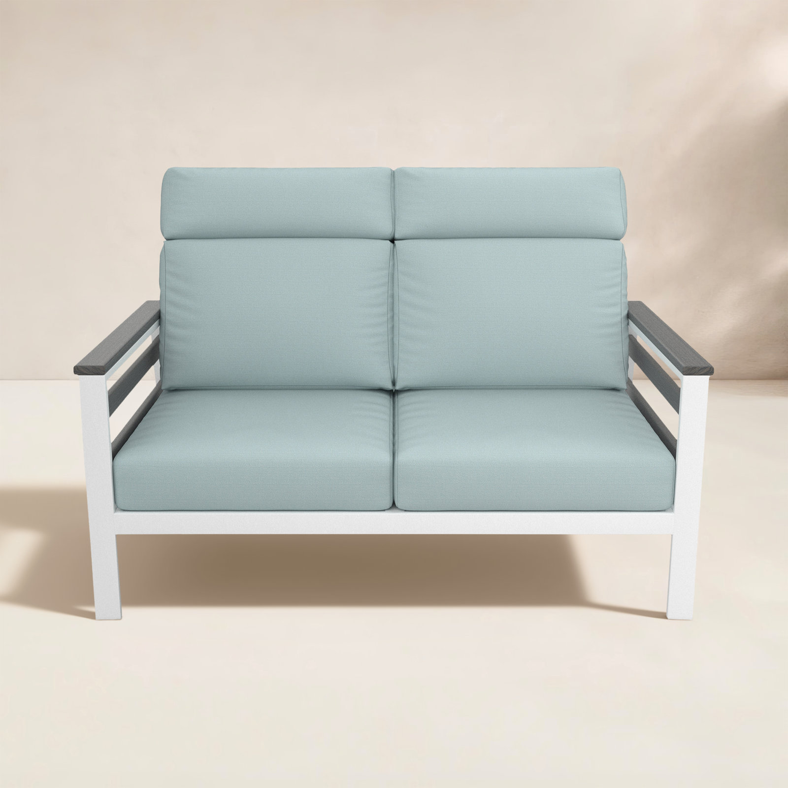 Townsend 55" Sunbrella® Patio Loveseat, Solid Color, Light Green