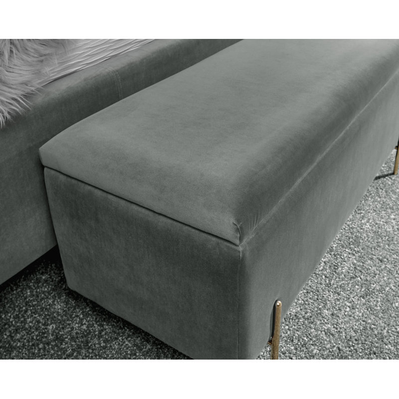 Baringer Upholstered Storage Bench, Grey