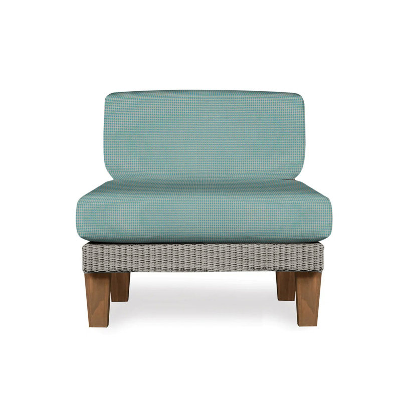 Catalina Outdoor Teak Lounge Chair, Fife Aruba, Pewter