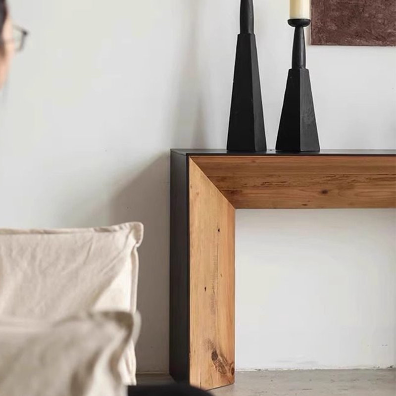 Table d'entrée en bois massif de style Wabi-sabi, 31.5" H x 51.18" W x 15.75" D