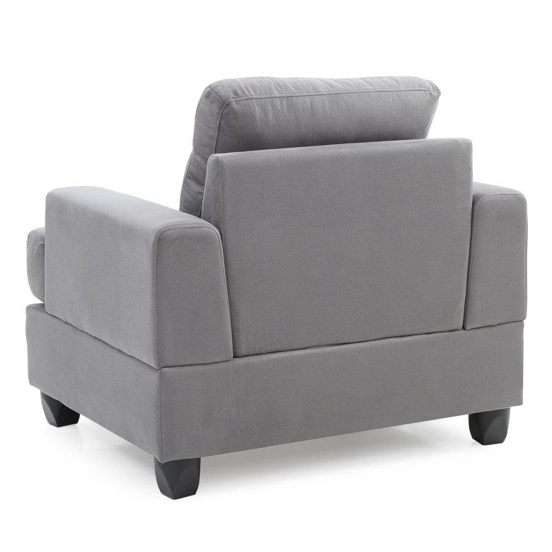 Baerman Upholstered Chair And A Half, Gray Faux Leather