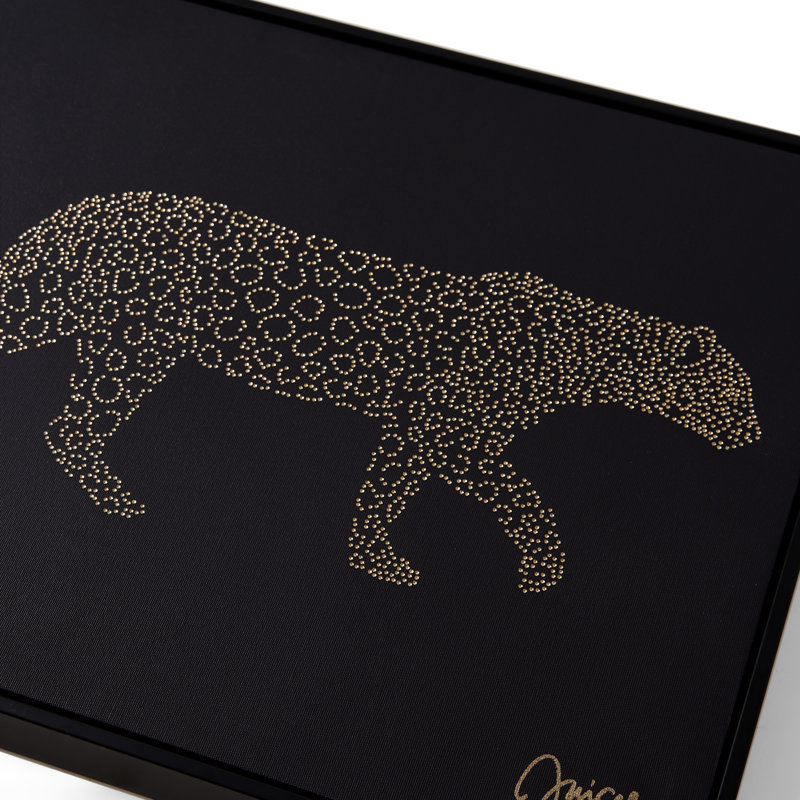 Tableau en boîte d'ombre Juicy Couture, 16" x 20", Strass noir léopard