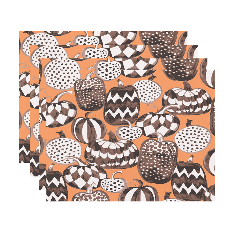 Ensemble de napperons 4 pièces Mitesh, Orangé