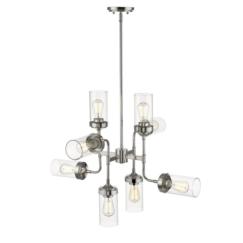 Grantham 8 - Light Steel Dimmable Sputnik Modern Linear Chandelier