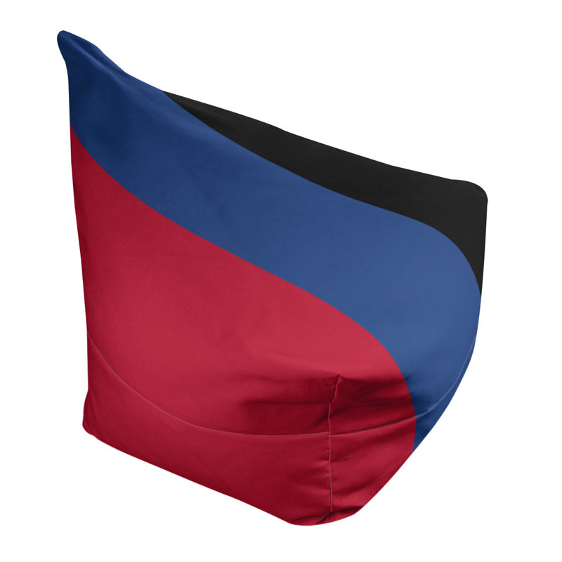 Bean Bag Chair & Lounger, 31" x 38" x 42", Red/Blue/Black