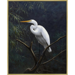 The Elegant Egret - Floater Frame, reproduction d'art sur toile